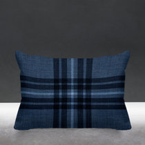 Blue plaid throw sales pillows